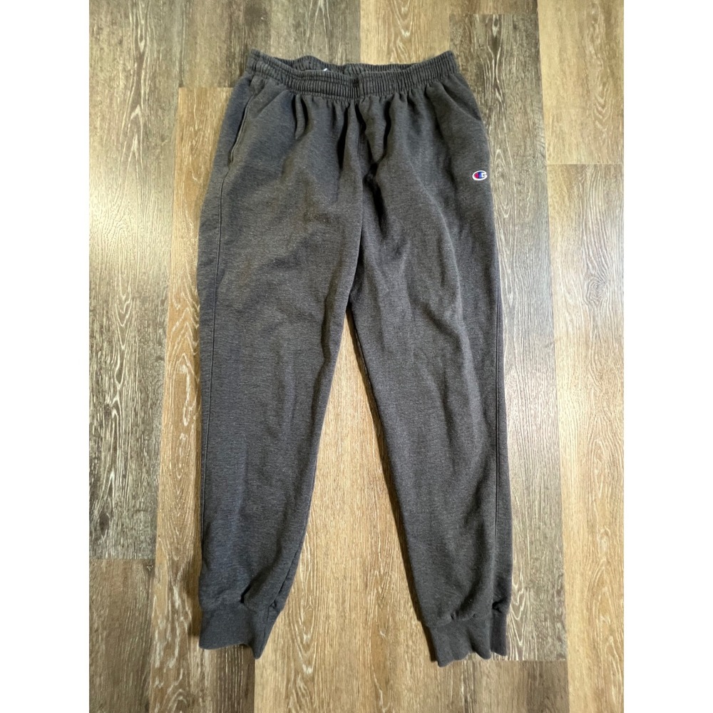 Champion Sweatpants Mens XL Gray Fleece Lined Joggers Elastic Waist 4123